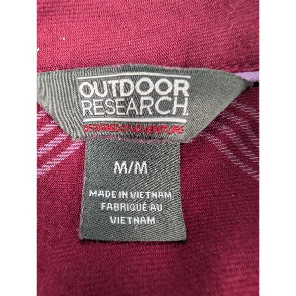 Outdoor Research Shirt Women's M Cedar Cove Tunic Flannel Plaid Burgundy - Picture 5 of 13